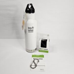 Kleen Canteen 20 oz Bottle with Carry Cap, Sport Cap, S-Biner